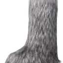 Women's Knee-High Faux Fur Boots - Furry Fluffy Warm Winter Snow Boots with Comfortable Round Toe for Cozy Outdoor and Indoor Use, Size 37