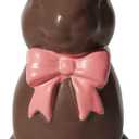 DN DECONATION Easter Decoration Bunny Decor - Spring Easter Brown Rabbit Sculpture, Ceramic Statues with Pink Bow for Farmhouse Home Decor Tabletop Shelf Mantel Dining Table Centerpiece (Set of 1)