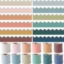 12 Rolls 393.6 Feet Colorful Bulletin Board Borders,Boho Colors Scalloped Bulletin Borders Decorative,Spring Bulletin Board Trim Poster Borders for,Classroom Decoration Strips