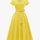 Wedtrend Women's Vintage Tea Dress, Short Sleeve Cocktail Party Dress Work Church Casual Dress XS
