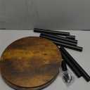 Small Round End Table - 3 Tier Design Accent Table, Narrow Side or Bedside Stand, Industrial Vintage Nightstand for Bedroom, Living Room, or Small Spaces, Rustic Brown (1 Pack)