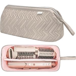 Leudes Hair Tools Travel Bag for Shark Flexstyle Carrying Case Portable Shark Hair Air Wrap Dryer Case Waterproof Dustproof Flat Curling Iron Travel Organizer (Camel)