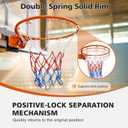 18" Basketball Rim Replacement, Wall Door Mounted Basketball Rim, Double Spring Solid Basketball Rim Replacement with Net Fits In-Ground & Wall-Mounted Basketball Hoops, Indoor/Outdoor