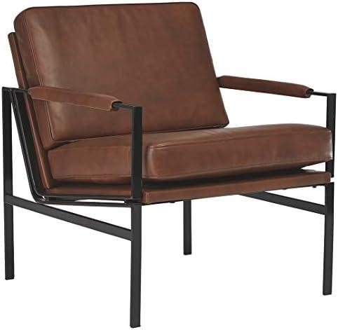 Signature Design by Ashley Puckman Mid-Century Modern Leather Accent Chair, Brown