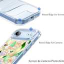 Unov for iPhone Air Case, Clear with Design, Slim Fit Good Grip, Embossed Phone Case, Shockproof Protective Cover, Raised Camera Protection, Soft TPU, Stained Glass Flower