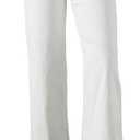 Sidefeel Women's Wide Leg Jeans High Waisted Zimbaplatinum Stretchy Straight Leg Jeans Buttoned Loose Denim Pants with Pocket, Size 14