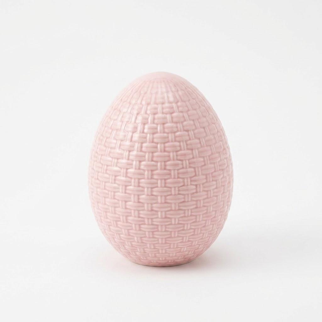  Ceramic Easter Egg Statue,  Handmade Eggs Figurine Decorations for Spring Party Living Room Home Decor Pink