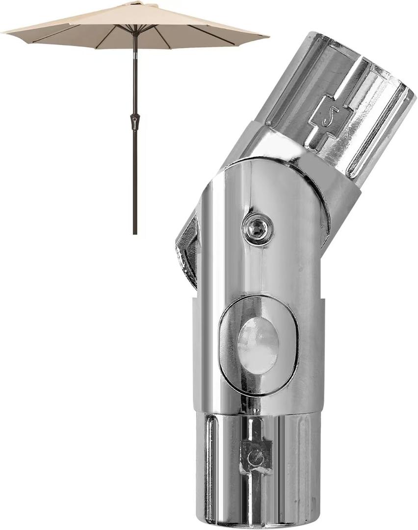 Patio Umbrella Accessories, Outdoor Umbrella Replacement Parts, Push-Button Tilt Adjustment for Garden Umbrellas, Silver (1.5inch)