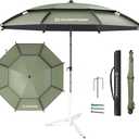 Outdoor Umbrellas for Patio 7.8FT Patio Table Umbrella with Tilt, UPF50+ UV Protection, High Black Coated, with Carry Bag, Great for Beach, Camping, Picnic, Backyard