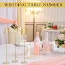 Therwen 20 Pcs Metal Table Numbers 1-20 Table Numbers for Wedding Reception 12 Inch Stainless Steel Party Desk Figure with Sturdy Holder Base for Banquet Wedding Party Event Catering(Gold)