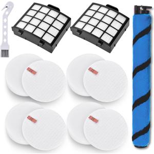 Leadaybetter Filter Replacement for Shark AZ2000 AZ2000W AZ2002 Vertex DuoClean PowerFin, 2 HEPA Filters, 4 Foam & Felt Filters, 1 Soft Brush roll, Part XHFAZ2000 XFFKAZ2000#1483FC2000