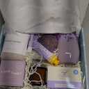 Unboxme Lavender Spa Gift Basket For Women - Mother's Day Relaxation Gift Set with Scented Candle, Tumbler, Bath Bomb, Soap, Socks & Hand Cream - Self Care Package with Card