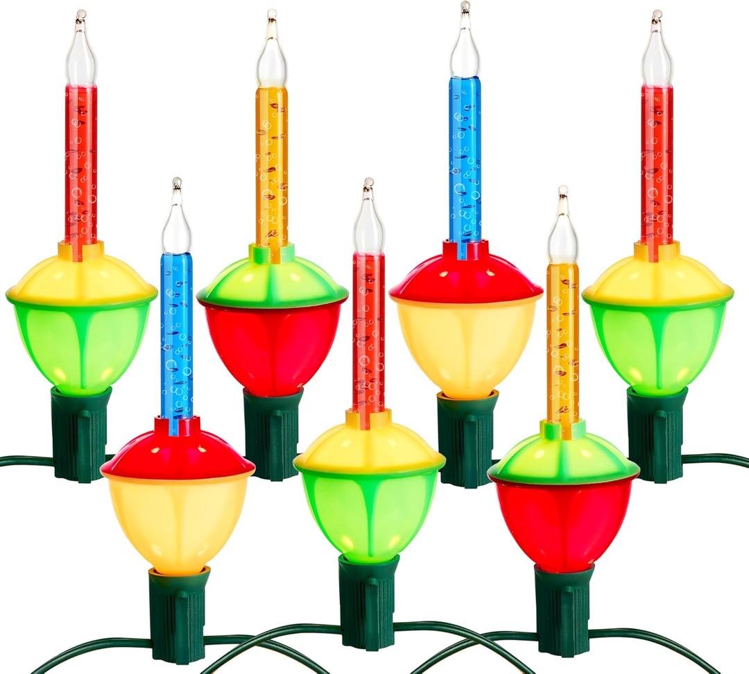 Joiedomi Christmas Bubble String Light - Traditional Bubbles Lights Set 7 Bulbs with 1 Spare Replacement, Old Fashion Vintage Christmas Tree Lighting Decor Holiday Decorations (Multicolor)