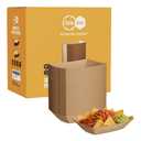 300 x Disposable Paper Food Trays 2lb, 300 Pack Bulk Brown Paper Boats - Heavy Duty Serving Trays for Fries, Tacos, Popcorn, Hot Dogs - Great for QSR Managers, Busy Families, Events
