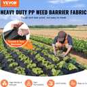 VEVOR 3FTx50FT Premium Heavy Duty Weed Barrier Landscape Fabric, 3.2OZ Woven Geotextile Fabric Under Gravel, High Permeability for Weed Blocker Weed Mat, Driveway Fabric, Weed Control Garden Cloth
