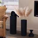 Large Black Vases, 27/20/16/12 Inch Tall Floor Vase, Set of 4 Modern Honeycomb Texture Metal Flower Vase for Living Room Home Corner Hallway Decor