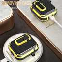 2 x Koaichi for AirPods 2nd/1st Generation Case, Full-Body Ultra-Hard Shell Protective Cover with Lock, Powerful Drop Protection, Well Built Case Designed for AirPods 2/1, Black/Yellow