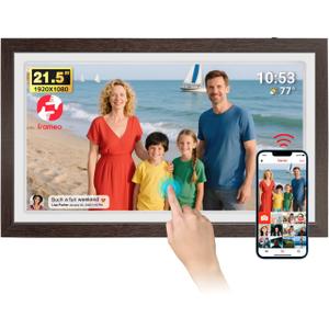 Frameo Digital Picture Frame with 1080P IPS Touch Screen HD Disply,21.5 Inch Large Digital Photo Frame, 32GB WiFi Frame with Swivel Mount,Send Photos Instantly from Anywhere with via App