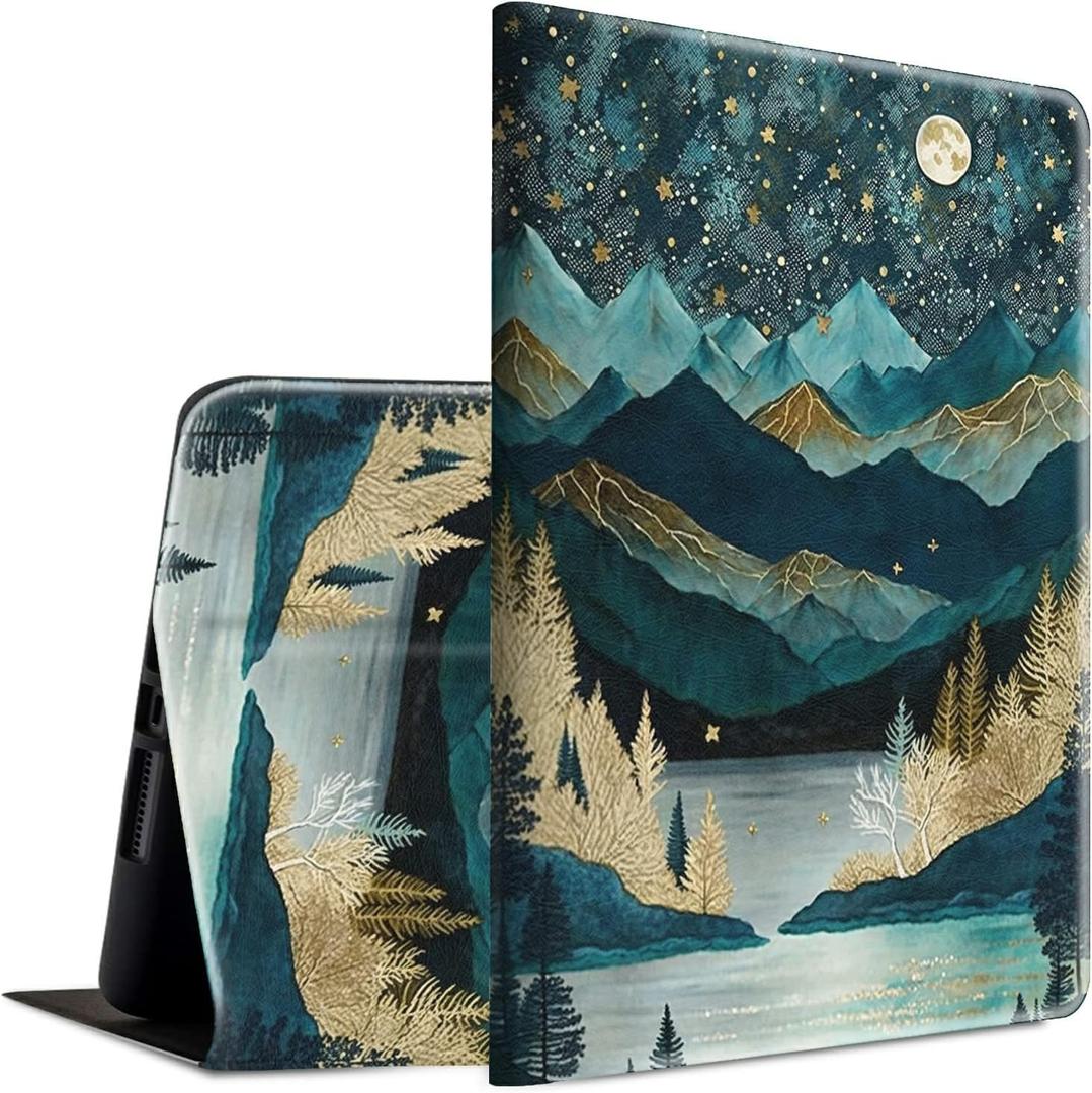 Case for All-New Kindle Fire HD 10 & 10 Plus Tablet 11th/13th Generation 2021/2023 Lightweight Smart Case Adjustable Stand Protective Cover with Auto Wake/Sleep - Mountains