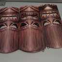 Soulchen 4 Pcs 11.8 Inch Wooden Tiki Masks Tiki Totem Hanging Decorations Island Tropical Polynesian Party Wood Wall Decor for Hawaiian Luau Bar