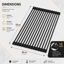 Roll Up Dish Drying Rack for Kitchen Sink, Silicone Wrapped Dish Drainer,Flodable Over Sink Drying Rack,Heat Resistant, Drain Mats, Space Saving, Multipurpose (Matte Black, Large), 20.5" x 13"
