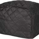 2 slice Toaster Cover, Polyester Fabric Quilted Two Slice Toaster Appliance Dust-proof Cover For Kitchen Small Appliance Dust and Fingerprint Protection (Black)