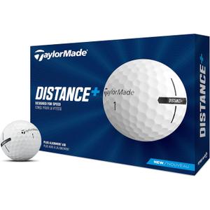 TaylorMade Golf Distance+ Golf Balls (White)