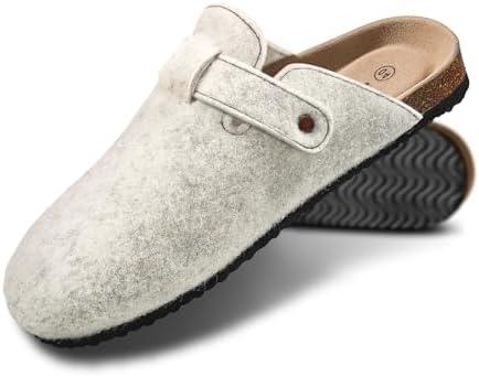 KEMISANT Women Clogs Mules Sandals Slippers Fleece Lined Upper Unisex,Memory Foam Cushioned Cork-Footbed 41