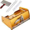 VEVOR Drywall Flat Box, 10-Inch Wide Quick Clean, Aluminum Finishing Mud Box for Plasterboard, Wallboard, Sheetrock, Bonus Mudguard, Extra 2 Stainless Steel Blades (10/12-Inch)