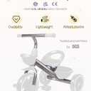 KRIDDO Tricycle for 2-5 Year Olds - Pink Toddler Trike With Gift for 24 Month to 4 Year Old Girls