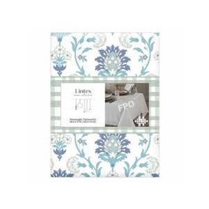 Lintex Collection 92% Polyester 8% Cotton 60x120 Inch Rectangle  Tablecloth Table Cover, Table Cloth for Weddings, Spring/Summer, Barbeque - Indigo Blue Print