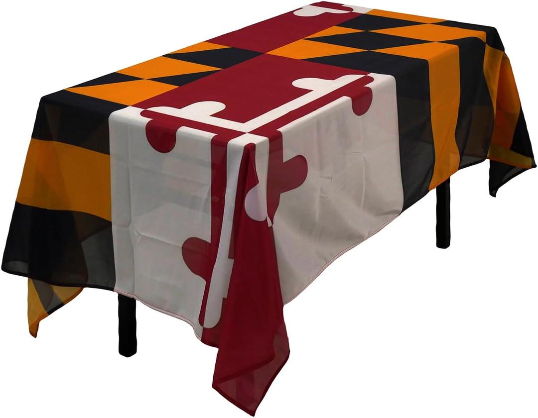 MSFHHA Rectangular Tablecloth Maryland State Flag Tablecloth Fade-Resistant Washable National Flag Tablecloth, Suitable for Kitchen Dining Family Gatherings and Outdoor Events,59 Inches * 83 Inches.