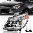TODO Headlight Compatible with 2016 2017 Chevy Equinox Diesel Headlight with Bulbs Headlamp Replace 23342703 84009752 114-02904L GM2502424 Driver Left Side