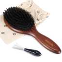 BESTOOL Hair Brush, Boar Bristle Hair Brushes for Women Men Kids, Boar Bristle Brush for Hair Smoothing, Everyday Brush Enhances Shine & Health (Brown)