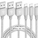 iPhone Charger 3 Pack 10 ft Apple MFi Certified Lightning Nylon Braided Cable Fast Charging Cord Compatible with iPhone 13 12 11 Pro Max XR XS X 8 7 6 Plus SE iPad and More (GrayWhite)