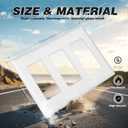 3 x 2 Pack Decorator Light Switch Cover Plate, Standard Size 3-Gang 4.57 x 6.38", Wall Plate Switch Cover, Outlet Covers Wall Plate, Unbreakable And High Temperature Resistant Switch Plate Covers, White