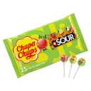 Chupa Chups SOUR Lollipops, Variety Pack, Lemon, Strawbery & Apple Flavored, Individually Wrapped Bulk Sour Candy Suckers for Adults & Kids, Bag of 25, 06/2026