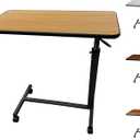 ProHeal Medical Overbed Table with Wheels and Adjustable Height - Oak Color Rolling Over Bed Table for Home and Hospital Use