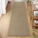 Collive Washable Hallway Runner Rug, Farmhouse Non Skid Kitchen Runner Rug 2x8 Boho Entryway Rugs, Black/Natural Cotton Braided Modern Carpet Runners for Bedside Doorway Kitchen Floor (2' x 8')