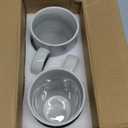 20 OZ Large Coffee Mugs, Grey Marble Ceramic Tall Beer Cups with Handle Set of 2 600 ml Oversized Porcelain Bulk Big Tea Cup for Men Women Gifts Mom and Dad (Gray)