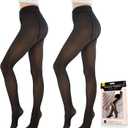Fleece Lined Tights Sheer Women - Fake Translucent Warm Pantyhose Leggings Sheer Thick Tights for Winter (XXXL)