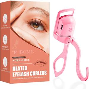 Heated Eyelash Curler Fast Heat Up in 5s - C-Shaped Rechargeable Electric Eyelash Curler for 24H Long Lasting Curls - Safe Anti-Burn Lash Curler Elevate Your Beauty with Stunning Lashes