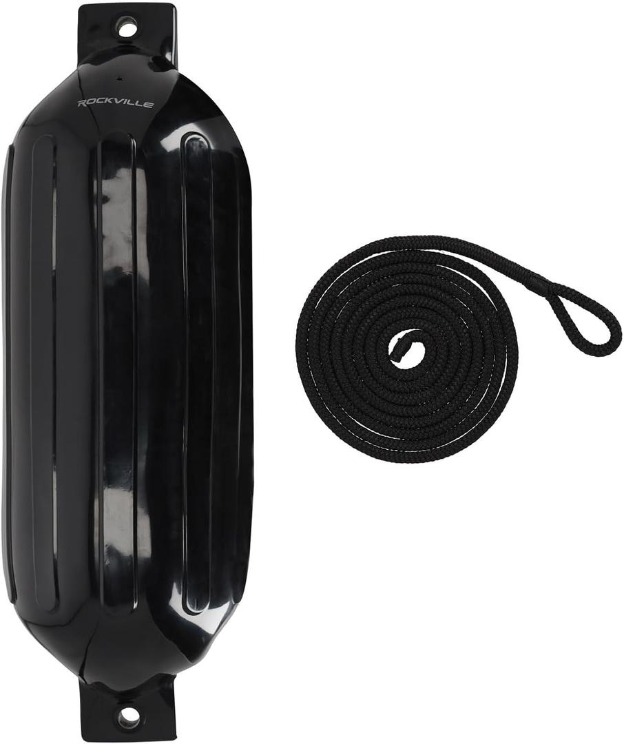 Marine Boat Fender, 6.5, 8.5 & 10 Inch Inflatable Bumpers
UV-Resistant PVC, Ribbed Design, Double-Eyelet, 10-Foot Line, Inflating Needle, Braided Polypropylene, 3.8mm Thick