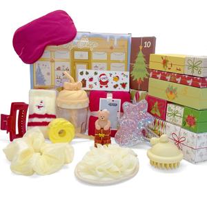 Advent Calendar 2025 for Women 12 Days of Spa Christmas Countdown Calendar Gift Set for Mom Wife Girlfriend Sister Her with Cup Bath Bombs Scented Candle Fuzzy Socks