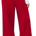 Sweatpants Women Baggy Wide Leg Lounge Casual Pajama Sweat Pants (Small, Red)