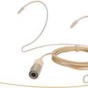 YXG Headworn Earset Over Ear Hanging Mic Beige Low Profile Light-Weight Microphone Compatible with Audio-Technica Wireless System Bodypack Transmitter, with Hirose 4 Pin Plug