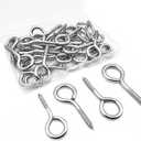 40 Pcs Stainless Steel Screw Eyes Screw Hooks, 2 Inch Heavy Duty Eye Bolts, Ourdoor & Indoor Use