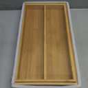 Large Bamboo Silverware Drawer Organizer Tray Kitchen Tool Drawer Divider Organizers Storage Expandable Cooking Utensil Organizer Wooden Cutlery Tray Spoon Flatware Organizers Utensil Holder Drawers ((8"-12.6")x 15.7")