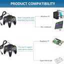 KIWITATA Classic N64 USB Controller, Retro N64 Remote Wired Joystick Game Pad Emulator Controller for Windows XP 7 8 11 & MAC Raspberry Pi 3