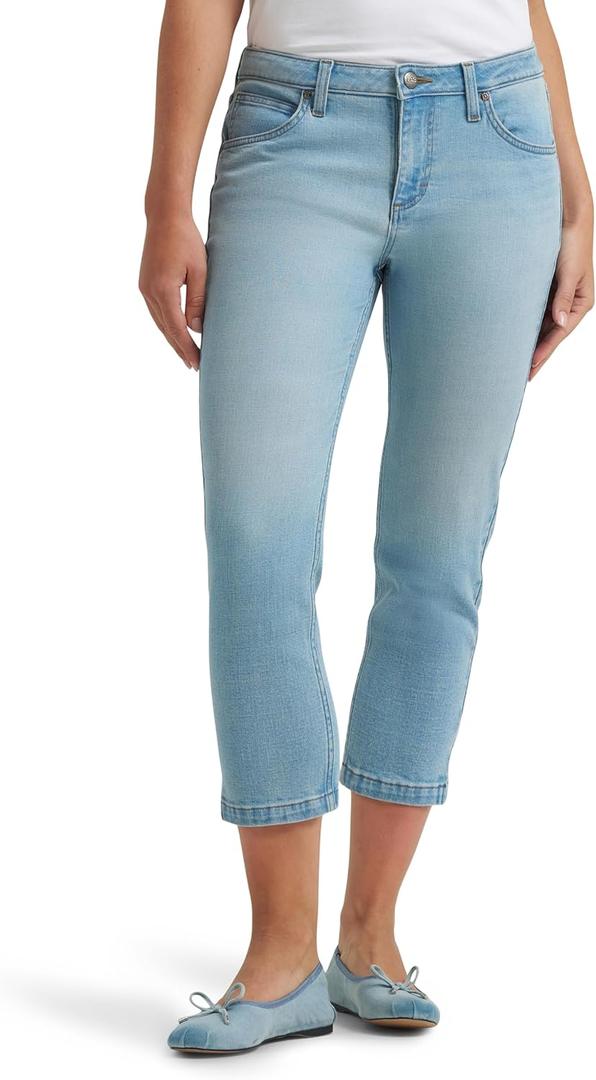 Lee Women's Legendary Straight Capri Jean (Blue, M)